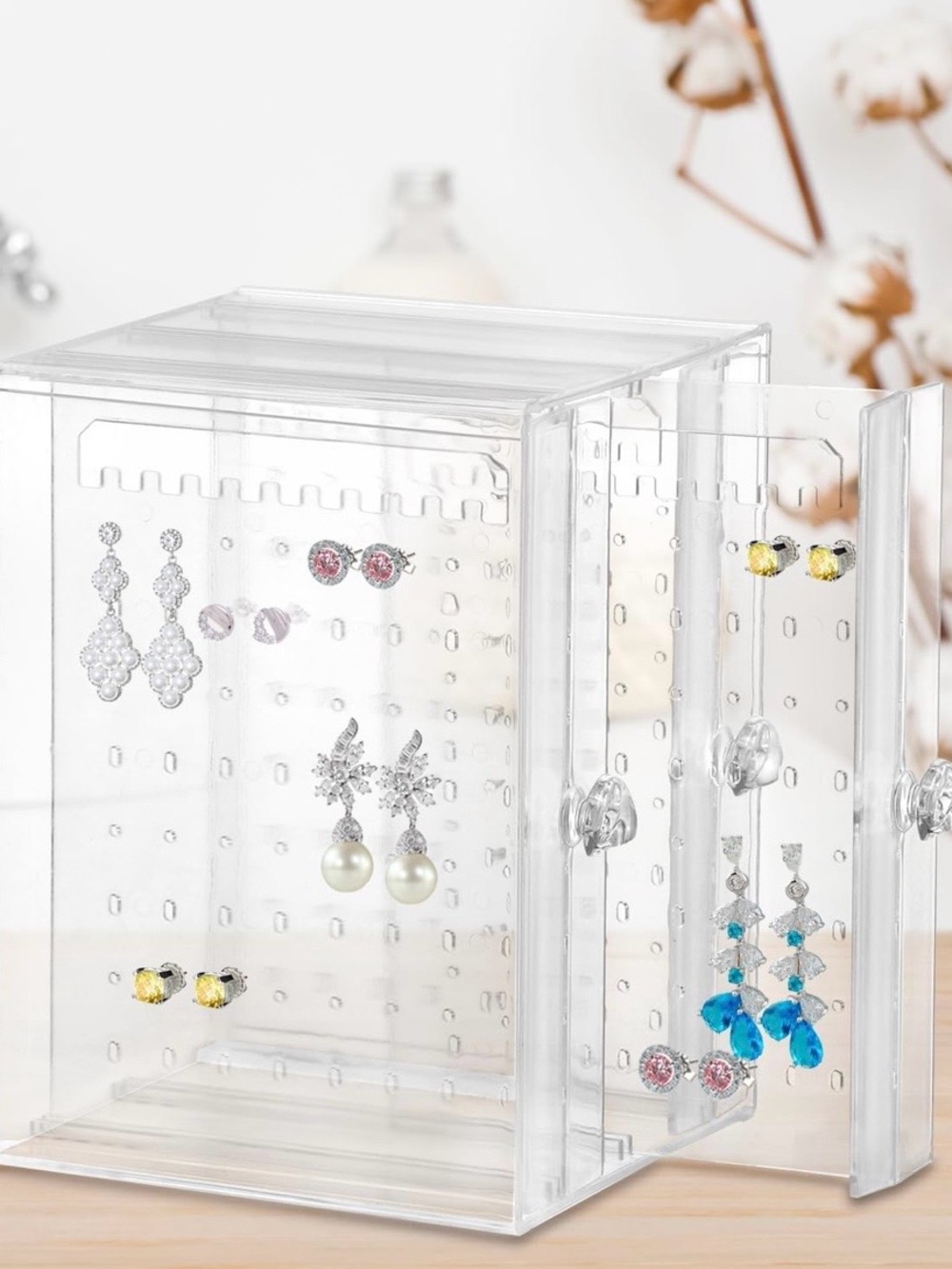 Clear Acrylic Earring Organizer - Transparent